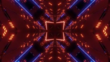 Renkli simetriyle gezgin kaleydoskop hareketi