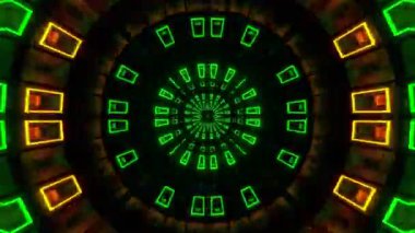 Renkli simetriyle gezgin kaleydoskop hareketi