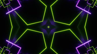 Renkli simetriyle gezgin kaleydoskop hareketi