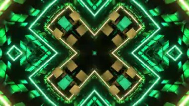 Renkli simetriyle gezgin kaleydoskop hareketi