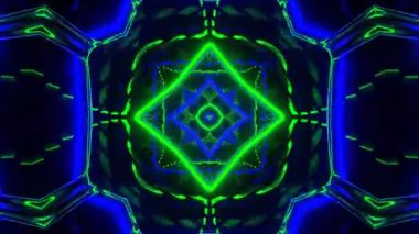 Renkli simetriyle gezgin kaleydoskop hareketi