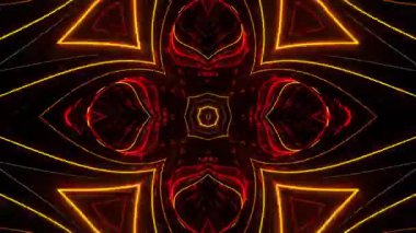 Renkli simetriyle gezgin kaleydoskop hareketi