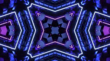 Renkli simetriyle gezgin kaleydoskop hareketi