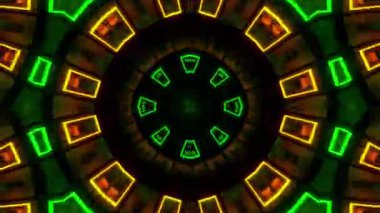 Renkli simetriyle gezgin kaleydoskop hareketi