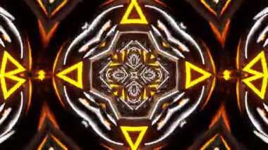 Renkli simetriyle gezgin kaleydoskop hareketi