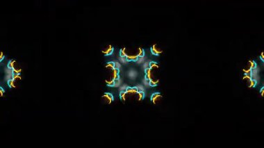 Renkli simetriyle gezgin kaleydoskop hareketi