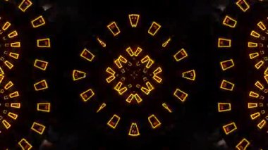 Renkli simetriyle gezgin kaleydoskop hareketi