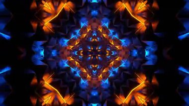 Renkli simetriyle gezgin kaleydoskop hareketi