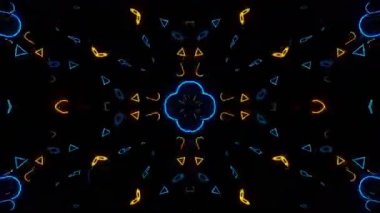 Renkli simetriyle gezgin kaleydoskop hareketi