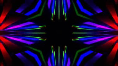 Renkli simetriyle gezgin kaleydoskop hareketi