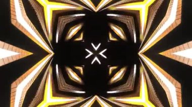 Renkli simetriyle gezgin kaleydoskop hareketi