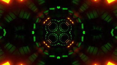 Renkli simetriyle gezgin kaleydoskop hareketi