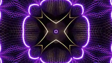 Renkli simetriyle gezgin kaleydoskop hareketi