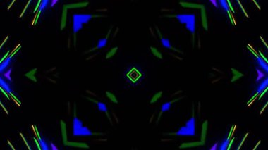 Renkli simetriyle gezgin kaleydoskop hareketi