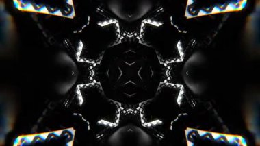 Renkli simetriyle gezgin kaleydoskop hareketi