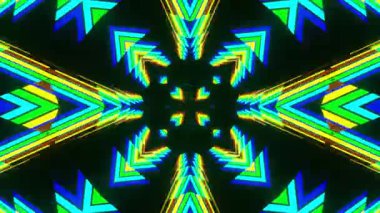 Renkli simetriyle gezgin kaleydoskop hareketi