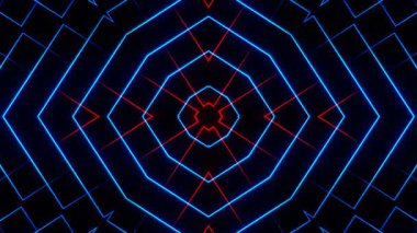 Renkli simetriyle gezgin kaleydoskop hareketi