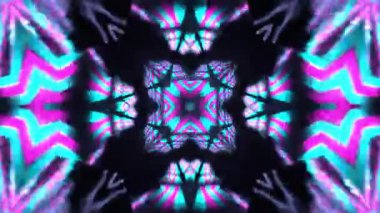 Renkli simetriyle gezgin kaleydoskop hareketi