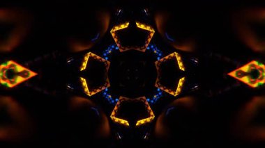 Renkli simetriyle gezgin kaleydoskop hareketi