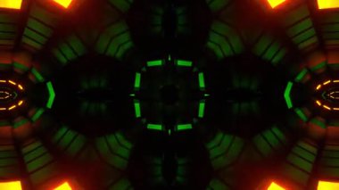 Renkli simetriyle gezgin kaleydoskop hareketi