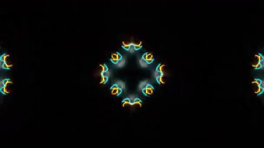 Renkli simetriyle gezgin kaleydoskop hareketi