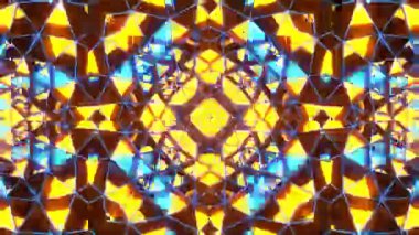 Renkli simetriyle gezgin kaleydoskop hareketi