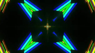 Renkli simetriyle gezgin kaleydoskop hareketi