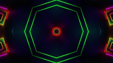 Renkli simetriyle gezgin kaleydoskop hareketi