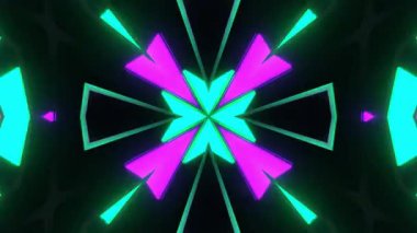 Renkli simetriyle gezgin kaleydoskop hareketi