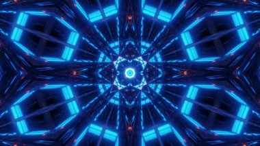 Renkli simetriyle gezgin kaleydoskop hareketi