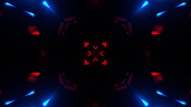 Renkli simetriyle gezgin kaleydoskop hareketi