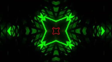 Renkli simetriyle gezgin kaleydoskop hareketi