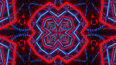 Renkli simetriyle gezgin kaleydoskop hareketi