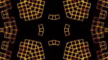 Renkli simetriyle gezgin kaleydoskop hareketi