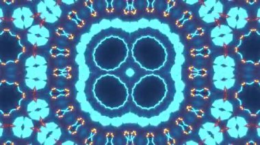 Renkli simetriyle gezgin kaleydoskop hareketi