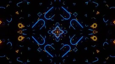 Renkli simetriyle gezgin kaleydoskop hareketi