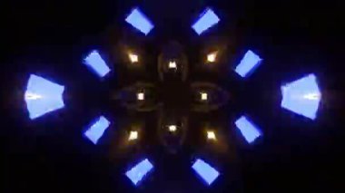 Renkli simetriyle gezgin kaleydoskop hareketi