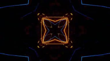 Renkli simetriyle gezgin kaleydoskop hareketi