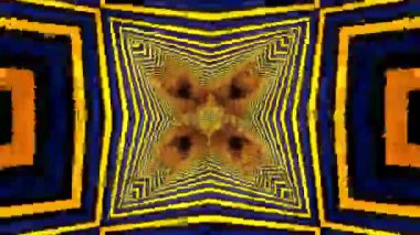 Renkli simetriyle gezgin kaleydoskop hareketi