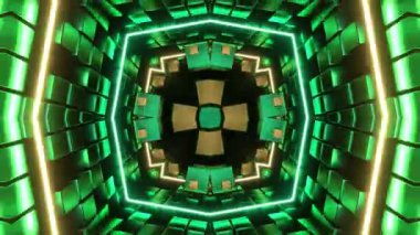 Renkli simetriyle gezgin kaleydoskop hareketi