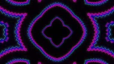 Renkli simetriyle gezgin kaleydoskop hareketi