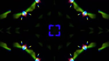 Renkli simetriyle gezgin kaleydoskop hareketi