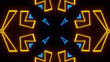 Renkli simetriyle gezgin kaleydoskop hareketi