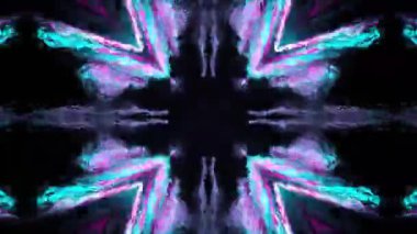 Renkli simetriyle gezgin kaleydoskop hareketi