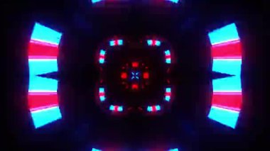 Renkli simetriyle gezgin kaleydoskop hareketi