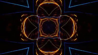 Renkli simetriyle gezgin kaleydoskop hareketi