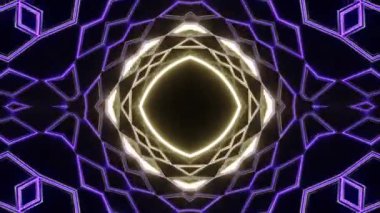 Renkli simetriyle gezgin kaleydoskop hareketi