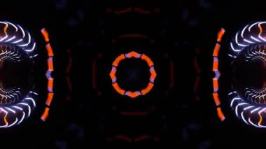 Renkli simetriyle gezgin kaleydoskop hareketi