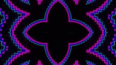 Renkli simetriyle gezgin kaleydoskop hareketi