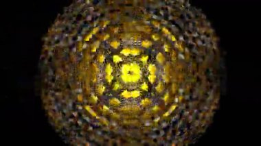 Renkli simetriyle gezgin kaleydoskop hareketi